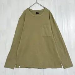 FieldCore クルーネックポケット長袖カットソー　ベージュ　L