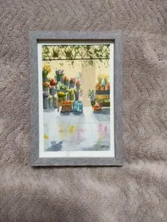 水彩画原画　今日は花を買って帰ろう