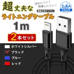 2本 黒 ライトニングケーブル iPhone 純正品同等 <JY>