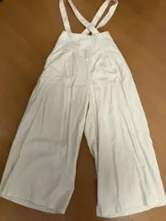 BEAMS HEART リネン混サスペンダー付ワイドパンツ サロペット