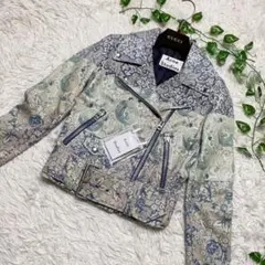 タグ付 acne studious ダブルライダース 花 総柄 スタッツ LA
