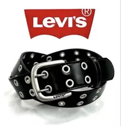 Levi's リーバイス 合成皮革 ダブルピン ベルト ブラック