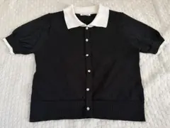 OLIVE des OLIVE 半袖ニットセーター 黒　白