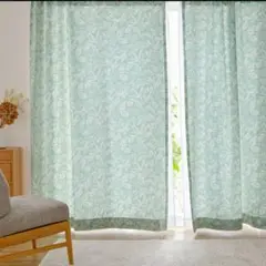 北欧デザイン柄の綿素材を使ったヒダなしフラット仕様のカーテン ＜1枚＞