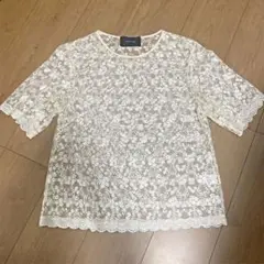 シモーネロシャ レーストップス UK6 白 ブラウス