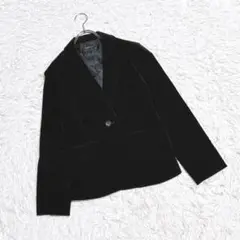 【C.D.S BASIC】テーラードジャケット (L) ベルベット ベロア 黒