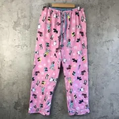 Y5478古着　柄パンツ　パジャマパンツ　ピンク　90s Y2K
