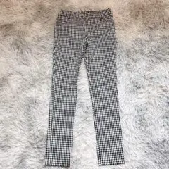 a.v.v レディース M スキニーパンツ 黒 ブラック ギンガムチェック