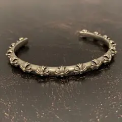 クロス バンド バングル フラワー シルバー タイニー ブレスレット