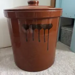 美品　常滑焼 久松窯 切立 蓋付 10号　18L