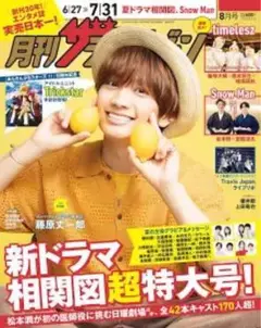 月刊ザテレビジョン 藤原丈一郎 なにわ男子 SnowMan timelesz