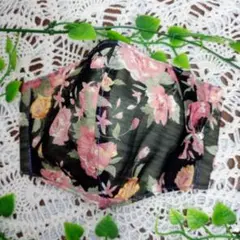 ハンドメイド花柄リボンインナーマスク