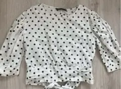 ZARA WOMAN ドット柄リボン付き五分袖