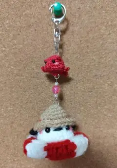 赤い浮き輪　シマエナガ　メンダコ　あみぐるみ