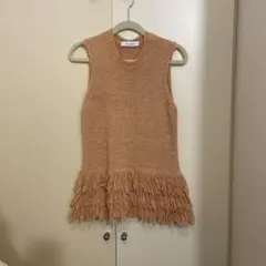 Cruciani フリンジノースリーブニット 40