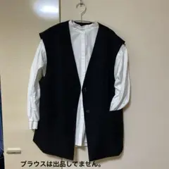 【美品】 ap retro 前開き ベスト 黒 裏生地付き フリーサイズ