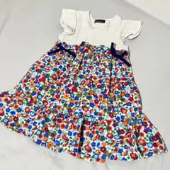 ムージョンジョン　花柄 半袖ワンピース サイズ100