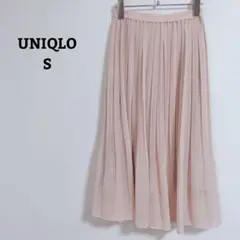 ユニクロ　スカート　プリーツ　ロング　フレア　ウエストゴム　裾シアー　Ｓ