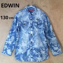 EDWIN エドウィン 花柄 デニム 長袖シャツ 130cm