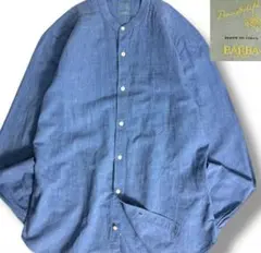 J7419美品 バルバダンディライフ シャンブレーバンドカラーシャツ 40/15