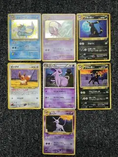 【希少】イーブイズ 旧裏 ポケモンカード 7枚 渦巻きホロ 十字ホロ モンボホロ
