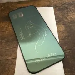 鏡になる！iPhone 16 Pro 用ミラーガラスフィルム 目に優しいグリーン
