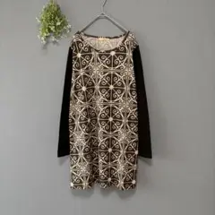 L’oioeauBlen［M］美品　大柄　チュニック　薄手ニット　フリース素材