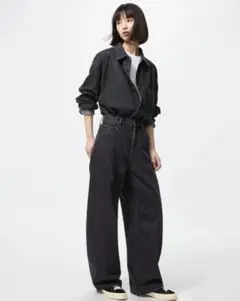 未使用品 ユニクロ UNIQLO バギーカーブジーンズ 30 デニム ワイド