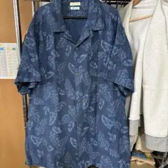 フレンチリネン COOLMAX ネイビー 半袖シャツ S