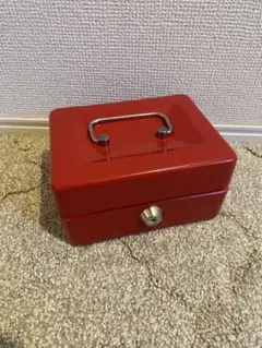 【2点目15%OFF!!】 新品 ミニ金庫 キャッシュボックス 赤
