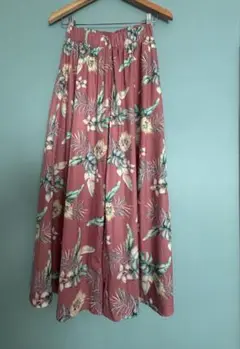 ROXY フラワー柄 フレアパンツ ピンク