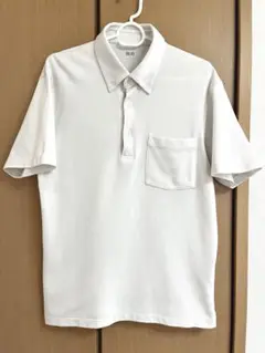 【美品】ユニクロ エアリズムカノコポロシャツ M ボタンダウン ホワイト