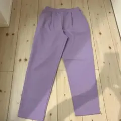 レディース　パンツ　クロップド　パープル　ラベンダー