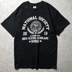 アメリカ古着　半袖Tシャツ　スクール　名誉学会　黒　ブラック　M