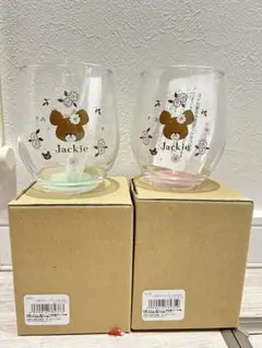 ジャッキー グラス 2個セット（緑（ブルー）・ピンク）