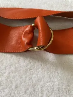 オレンジレザーノットデザインベルト