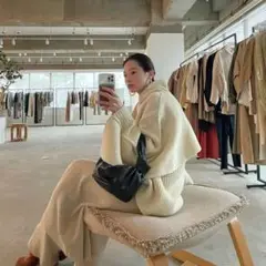 CLANE バックフリルタートルネックニットトップス