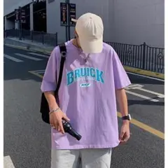 プリント 半袖 Tシャツ カットソー ユニセックス M パープル 新品未使用