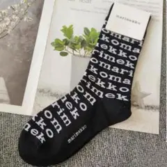 marimekko ロゴパターンソックス ブラック