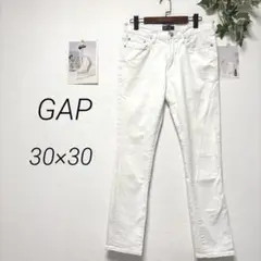 9648 GAP ギャップ ホワイトジーンズ デニムパンツ 30×30