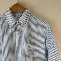 90s USA製 ブルックスブラザーズ ボタンダウンシャツ 半袖 ストライプ