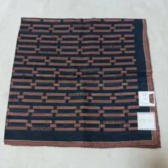 新品NINARICCI シルクハンカチ 黒茶ブラウン　　ニナリッチ大判　ロゴ入り