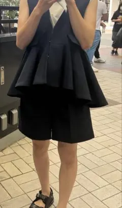 【新品タグ付き美品】rosymonster/マスキュリンショートパンツ/ネイビー