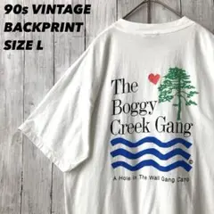 90sヴィンテージ古着 シングルステッチ　バックプリントTシャツ　サイズL 白