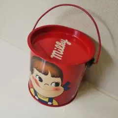 不二家 ミルキー milky ペコちゃん ポコちゃん 缶 空き缶 バケツ缶 蓋付