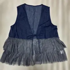 デニムフリルベスト Lサイズ　しまむら
