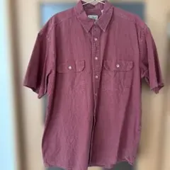 90s L.L.Bean 半袖シャツ バーガンディ カナダ製