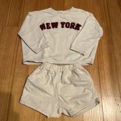 韓国子供服　NEW YORKセットアップアイボリー