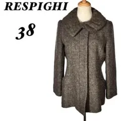 【RESPIGHI】 レスピーギ ボリュームネックコート モヘヤ ウール混
