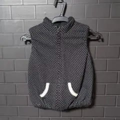ダウンベスト 120 黒 水玉